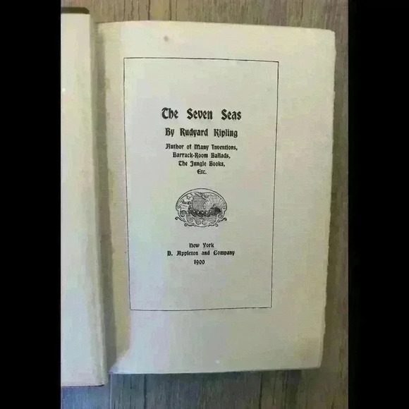 Rudyard Kipling The Seven Seas 1896 1st American Edition D. Appleton Antique - Picture 4 of 5